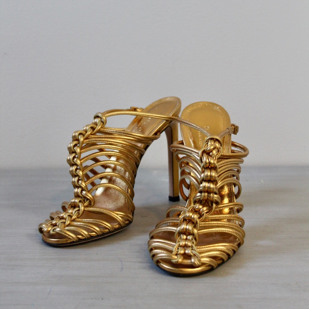 2000s Gucci Nappa Leather Slingback Strappy Sandal - Size 35 / ~US 5